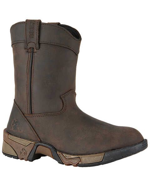 Image #1 - Rocky Boys' Southwestern Pull On Boots, Brown, hi-res