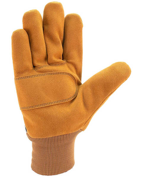 Image #2 - Carhartt Men's Suede Knit Cuff Gloves, Brown, hi-res