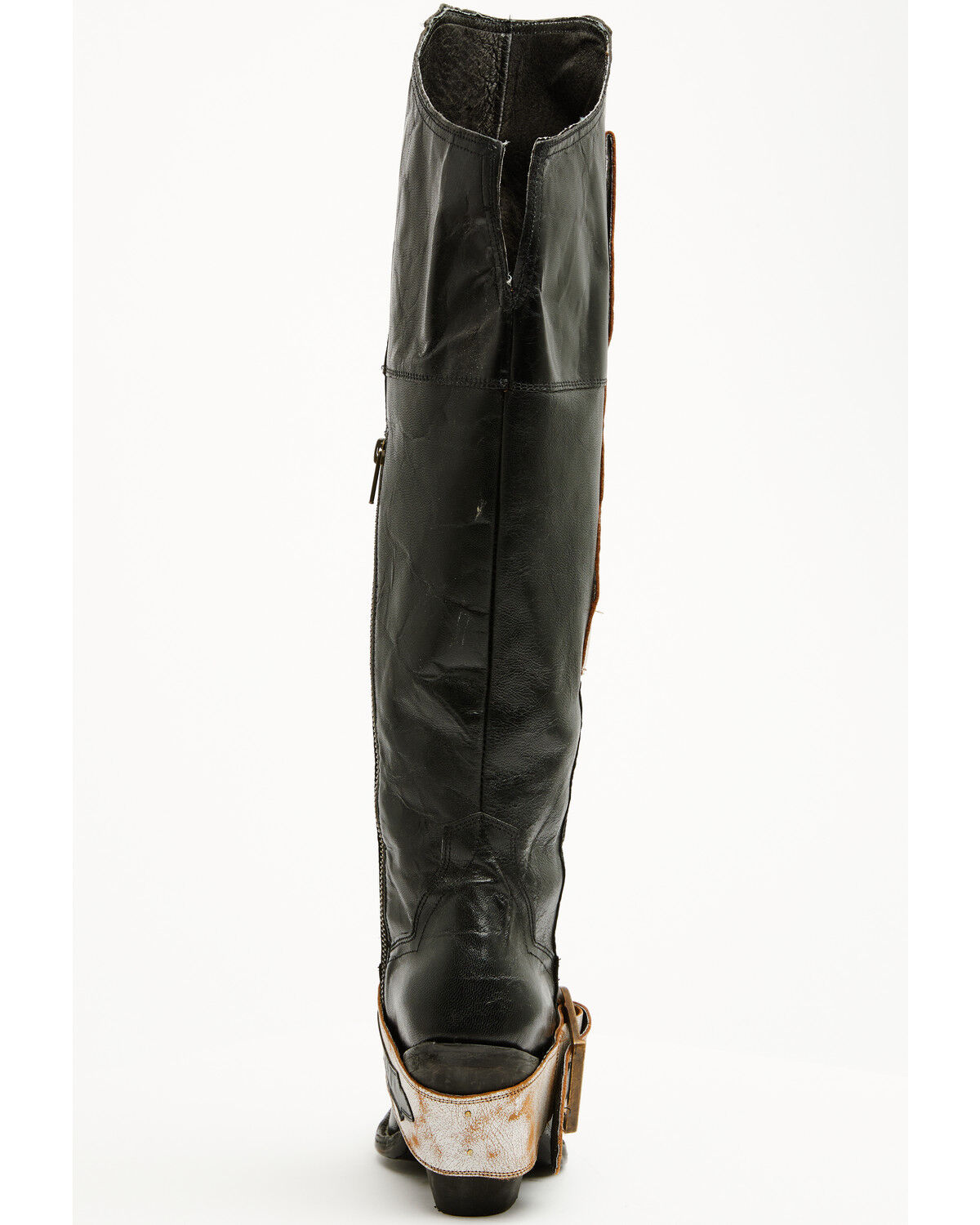 Image #5 - Dan Post Women's Jolene Buckle Knee High Western Boots - Snip Toe, Black, hi-res