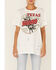Image #2 - Country Deep Women's Texas San Angelo Rodeo Graphic Distressed Short Sleeve Tee, White, hi-res