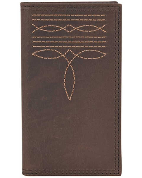Image #1 - Justin Men's Jr Rodeo Leather Wallet, Brown, hi-res