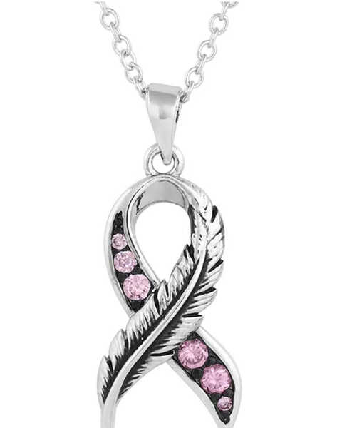 Montana Silversmiths Women's Feather Of Hope Necklace, Silver, hi-res