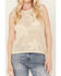 By Together Women's Floral Crochet Sleeveless Top, Natural, hi-res
