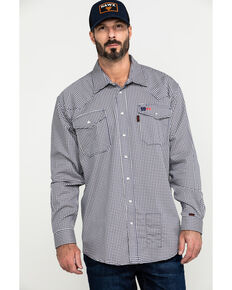 Cinch Men's FR Lightweight Check Print Long Sleeve Work Shirt - Big , Purple, hi-res