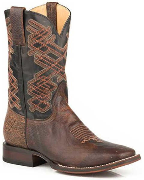 Image #1 - Stetson Men's Tyson Sanded Vamp Western Boots - Wide Square Toe , , hi-res