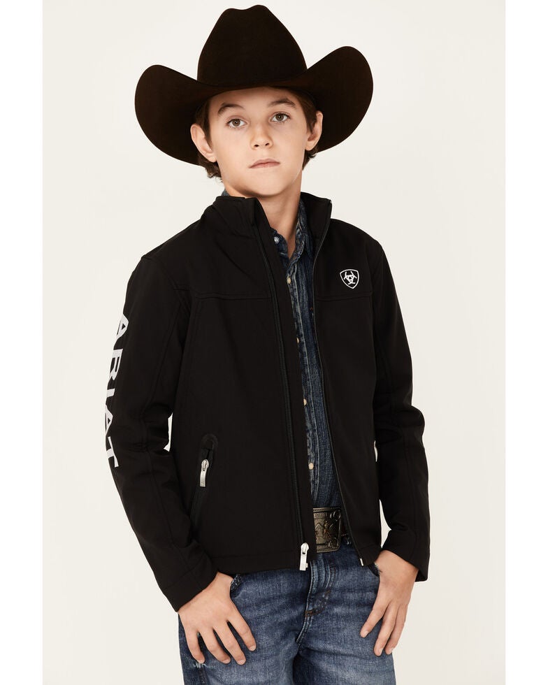 Ariat Boys' Black New Team Zip Up Softshell Jacket Sheplers
