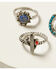 Image #2 - Shyanne Women's Silver 3-piece Cactus & Horseshoe Ring Set, Silver, hi-res