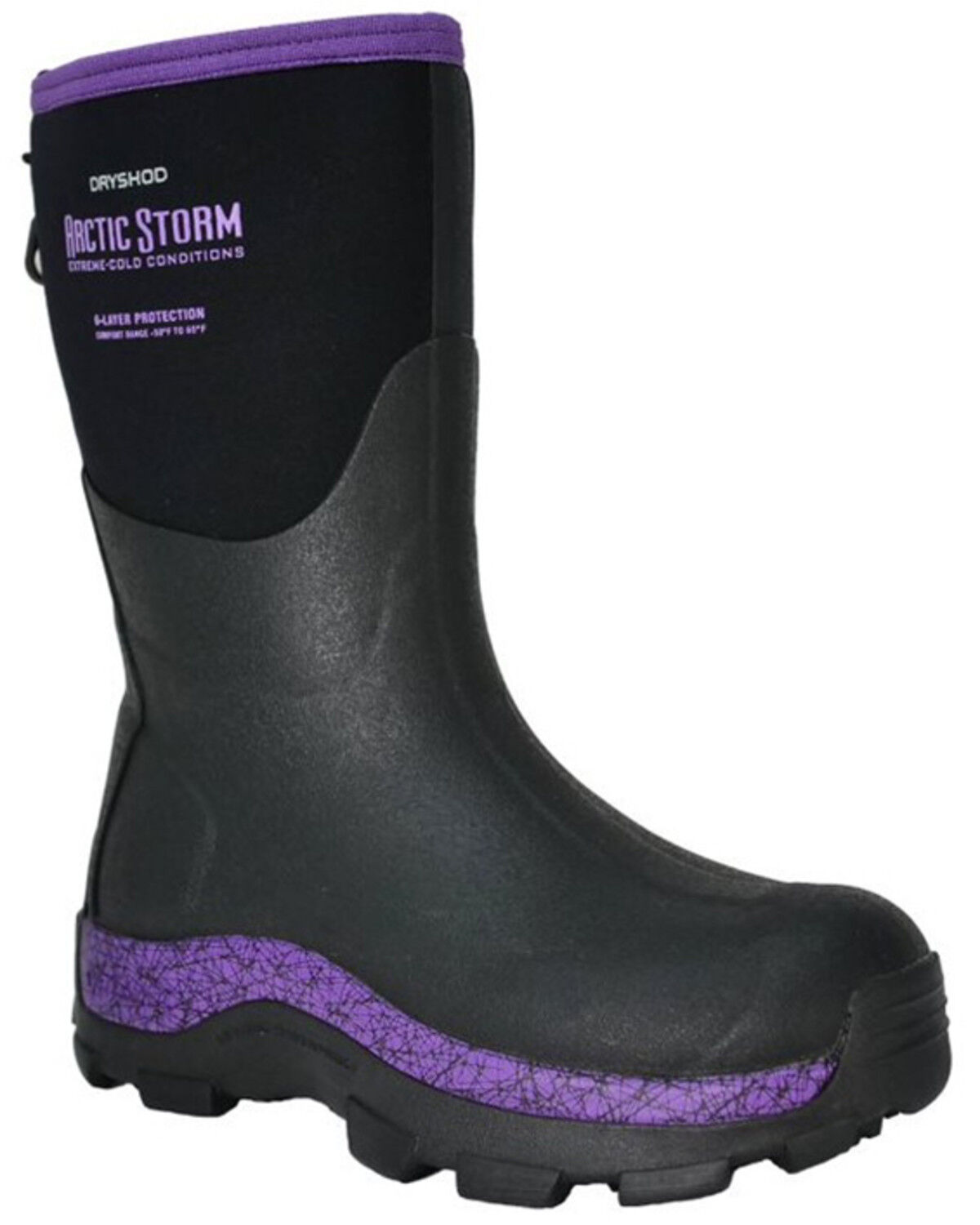 Image #1 - Dryshod Women's Arctic Storm Mid Winter Rubber Boots - Soft Toe, Black, hi-res