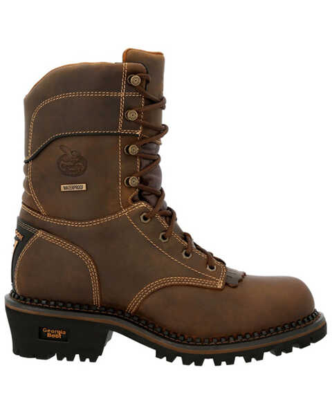 Image #2 - Georgia Boot Men's 9" AMP LT Logger Insulated Waterproof Work Boots - Composite Toe , Brown, hi-res