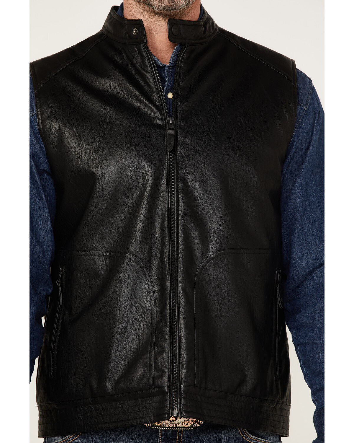 Image #3 - Moonshine Spirit Men's Slaton Biker Vest, Black, hi-res