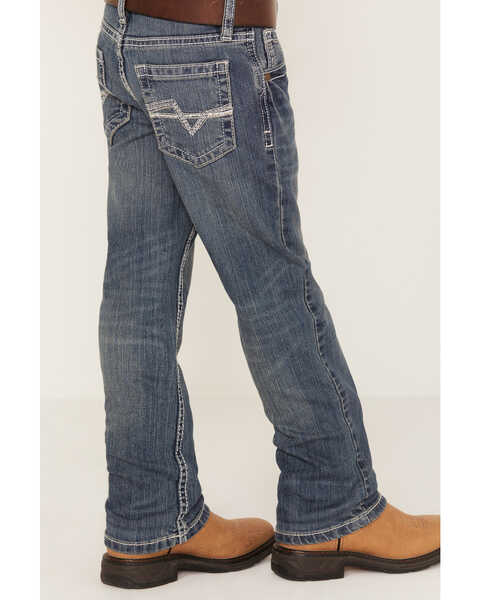 Image #4 - Cody James Boys' Stone Cold Wash Slim Boot Stretch Jeans - Size 4-8, Dark Medium Wash, hi-res