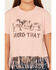 Image #3 - Buttercup Girls' Herd That Fringe Short Sleeve Graphic Tee, Pink, hi-res