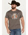 Rock & Roll Denim Men's Pow Pow Rodeo Short Sleeve Graphic T-Shirt, Grey, hi-res