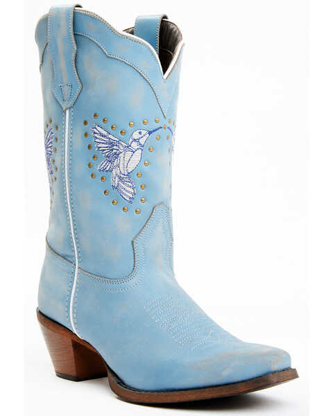 Laredo Women's Joy 11" Hummingbird Embroidered Western Boot - Narrow Square Toe, Blue, hi-res