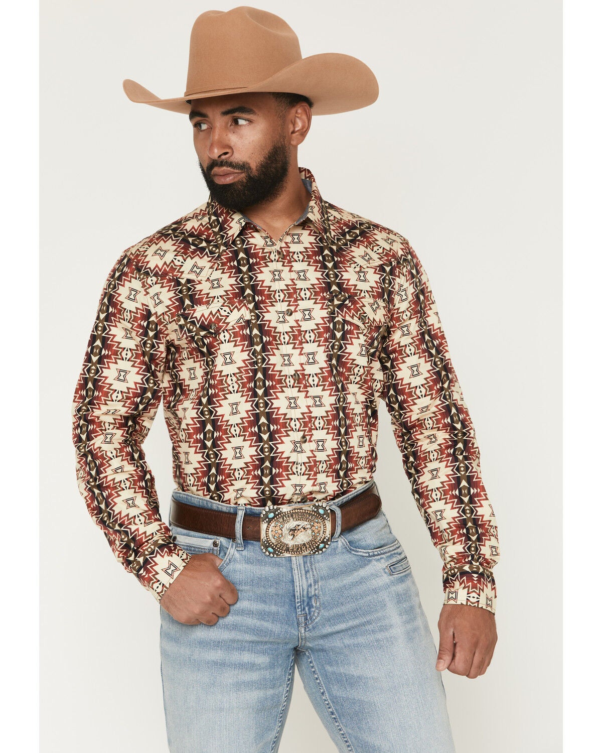 Product Name: Cody James Men's Thatcher Southwestern Print Long Sleeve Snap Western Shirt