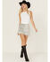 Image #1 - Blue B Women's Metallic Fringe Mini Skirt, Silver, hi-res