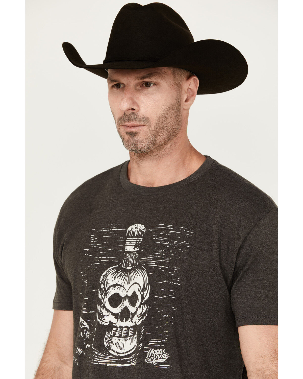 Image #2 - Moonshine Spirit Men's Bottle Lines Short Sleeve Graphic T-Shirt, Charcoal, hi-res