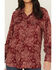 Image #3 - Ariat Women's Paisley Print Long Sleeve Snap Stretch Western Shirt, Burgundy, hi-res