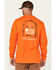 Image #1 - Hawx Men's FR Work American Long Sleeve Graphic Work T-Shirt, Orange, hi-res