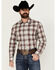 Image #1 - Wrangler Retro Men's Plaid Leaf Print Long Sleeve Button-Down Western Shirt, Multi, hi-res