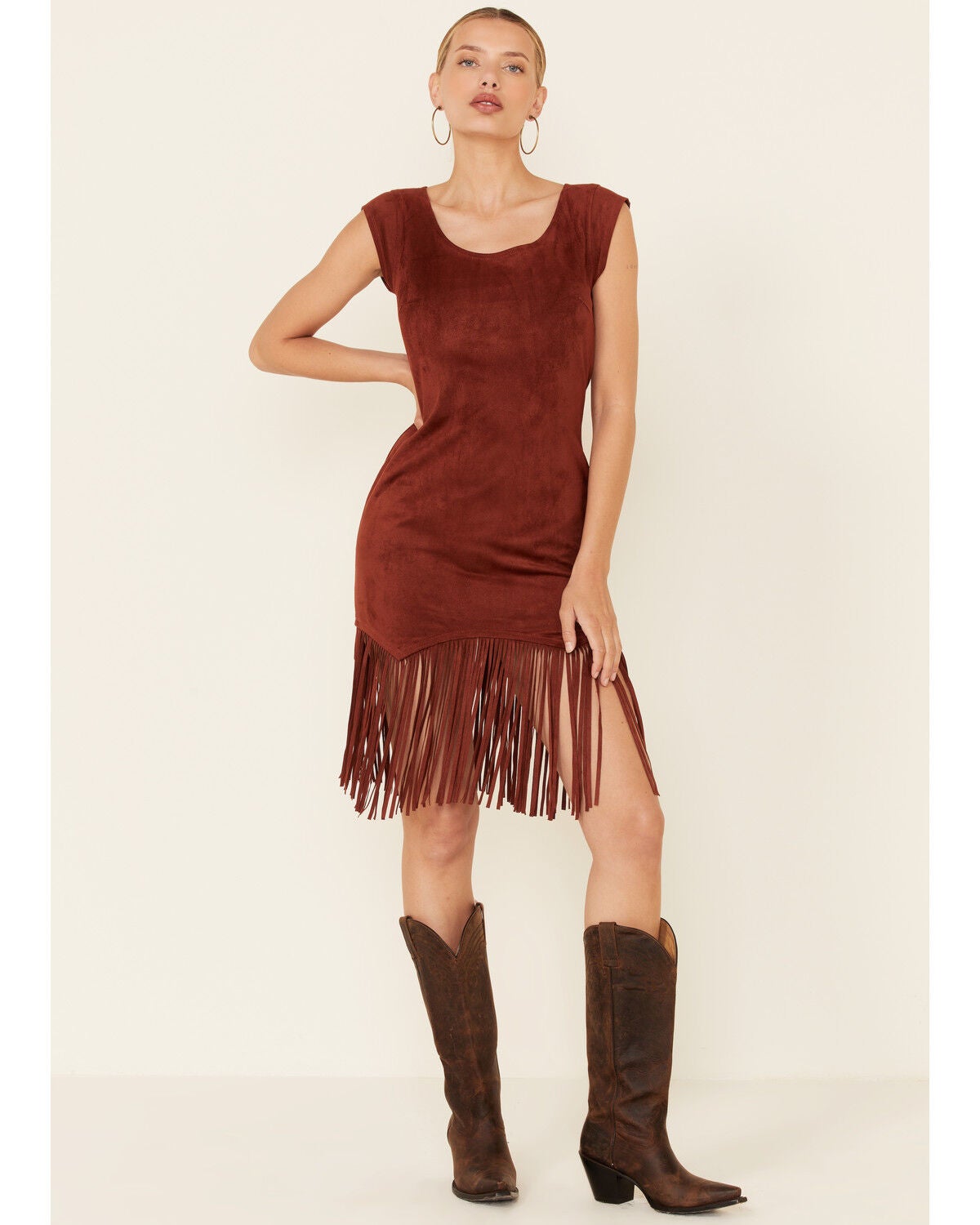 Shyanne Women's Faux Suede Fringe Hem 