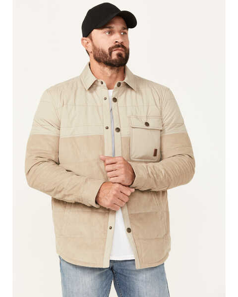 Image #1 - Brothers and Sons Men's Fulton Cord Snap Puffer Jacket, Sand, hi-res