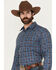 Image #2 - Gibson Trading Co Men's City Limits Medallion Print Long Sleeve Button-Down Stretch Western Shirt, Blue, hi-res