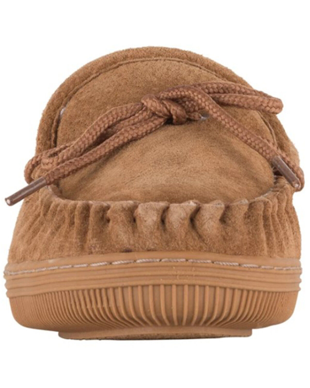 Image #2 - Lamo Footwear Girls' Suede Moccasins, Chestnut, hi-res