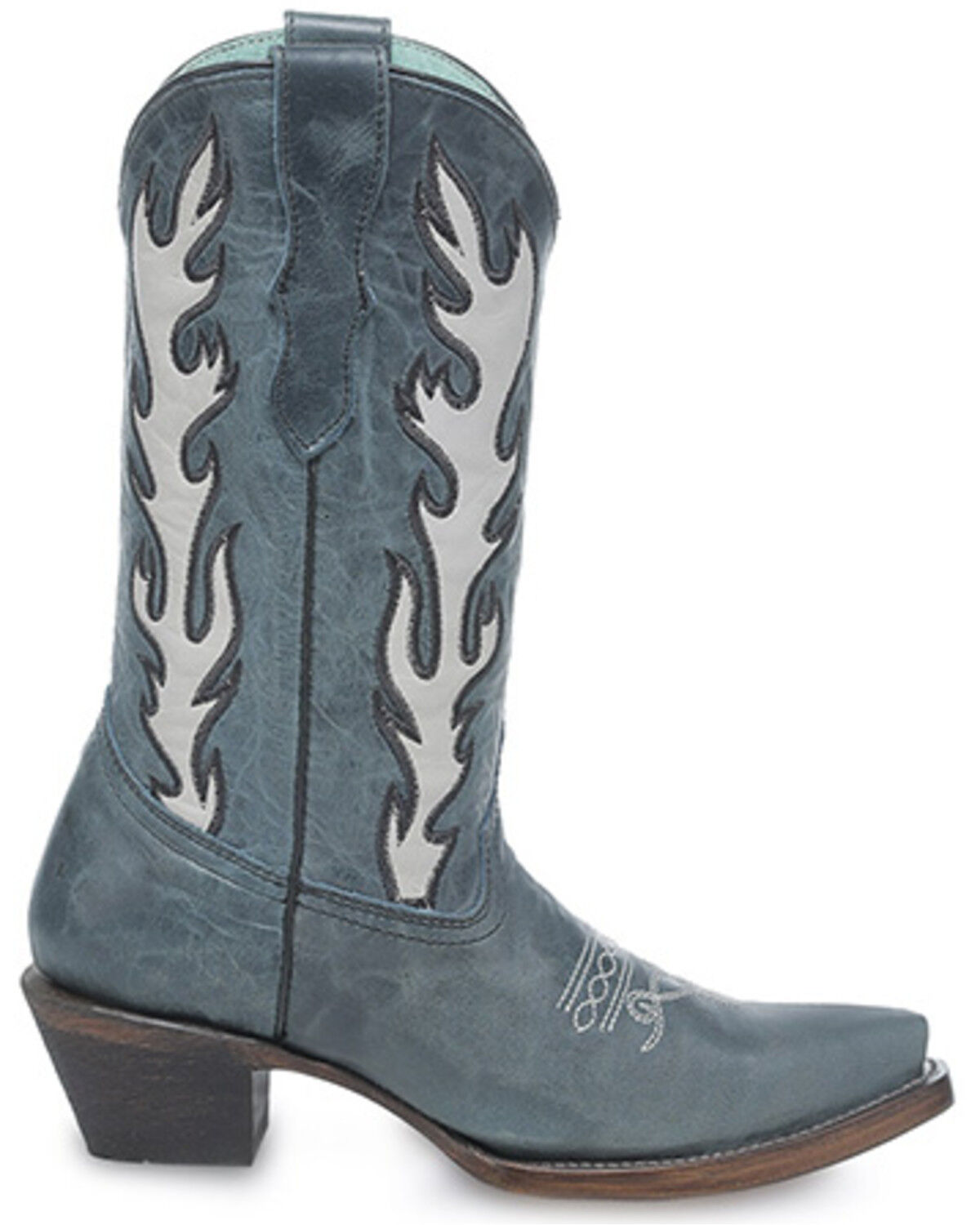 Image #2 - Corral Girls' Blue Jean Western Boots - Snip Toe, Blue, hi-res