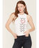 Image #1 - White Crow Women's Luck Bull Graphic Tank, White, hi-res