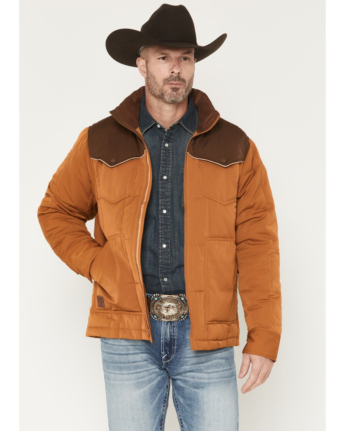 Image #1 - Kimes Ranch Men's Colt Zip-Up Puffer Jacket, Cognac, hi-res