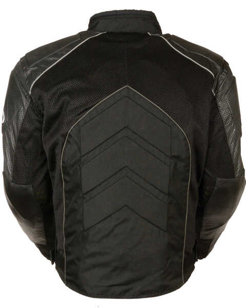 Image #3 - Milwaukee Leather Men's Combo Leather Textile Mesh Racer Jacket - 4X, Dark Grey, hi-res