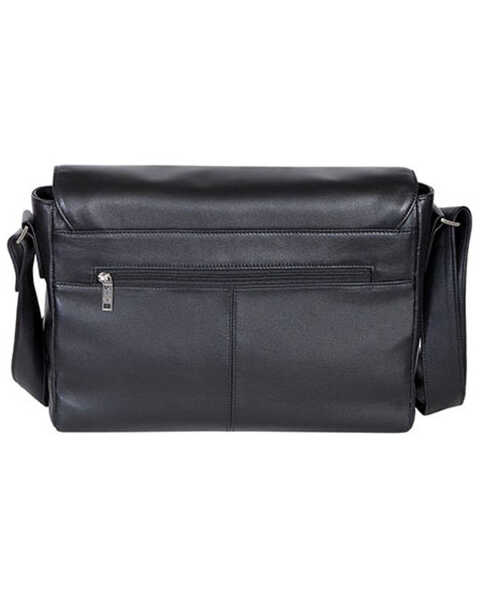 Image #2 - Scully Women's Leather Messenger Bag , Black, hi-res