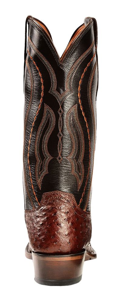 Bottes Cowboy Lucchese – Autruche Et Cuir Cerise Noir – Taille 8 – Vintage – Occasion Très Bon état