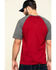 Image #2 - Hawx Men's Red Midland Short Sleeve Baseball Work T-Shirt - Tall, Red, hi-res