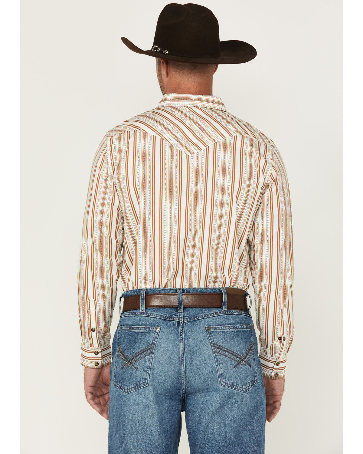 Image #4 - Cody James Men's Sierra Southwestern Striped Long Sleeve Snap Western Shirt, Cream, hi-res