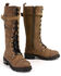 Image #1 - Milwaukee Leather Women's Tall Motorcycle Boots - Round Toe, Brown, hi-res