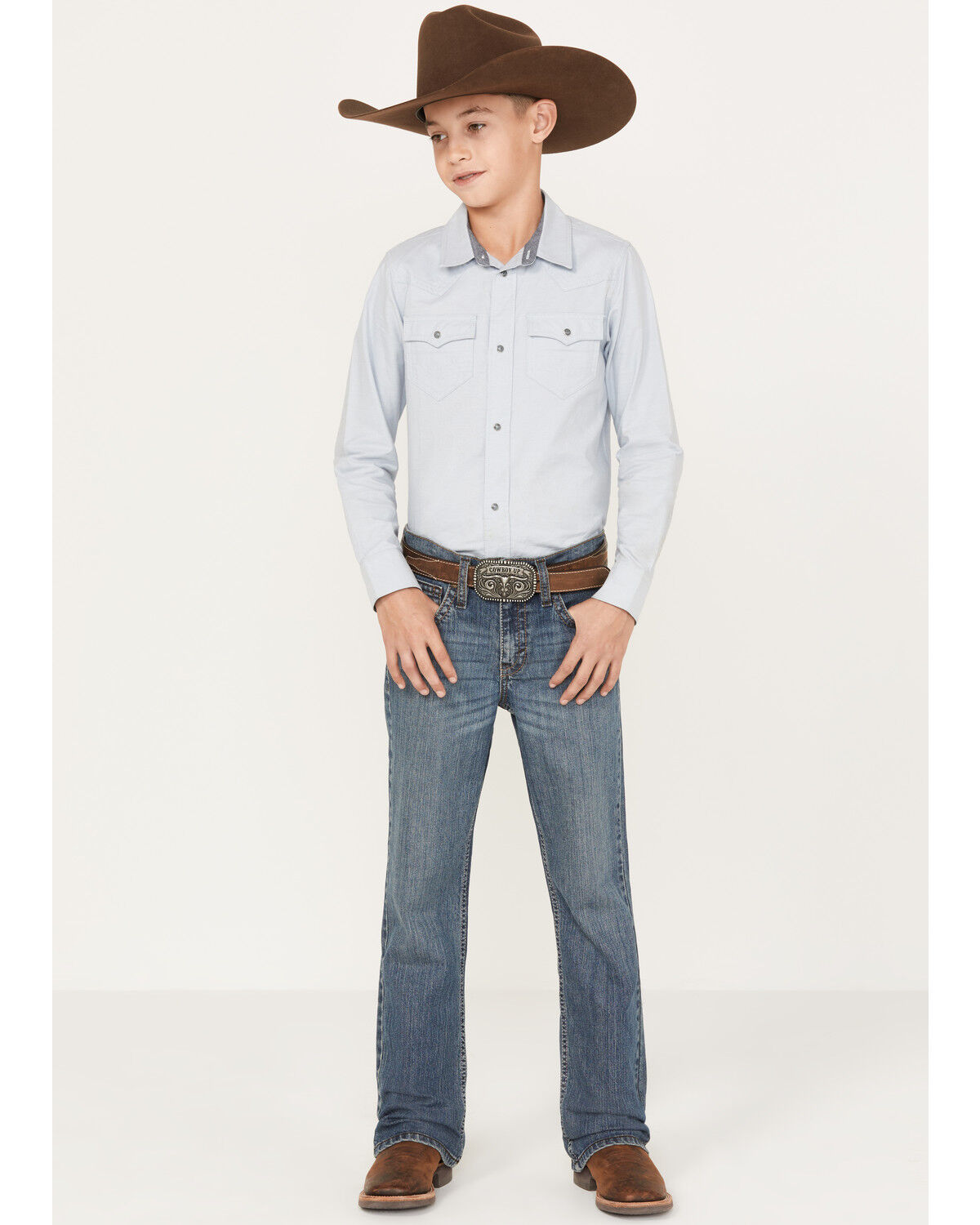 Image #1 - Cody James Boys' Bozeman Dark Wash Slim Bootcut Stretch Denim Jeans, Dark Wash, hi-res