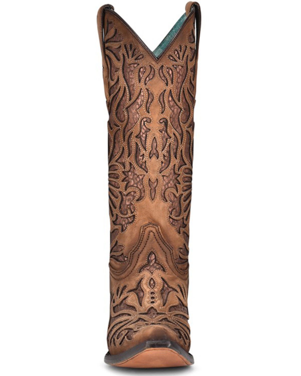 Image #3 - Corral Women's Shedron Inlay Western Boots - Snip Toe, Brown, hi-res