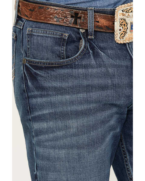 Image #2 - Wrangler 20X Men's 42MWX Cowboy Gardens Medium / Dark Wash Vintage Bootcut Stretch Denim Jeans - Long , Blue, hi-res