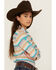 Image #2 - Ariat Girls' Striped Southwestern Print Long Sleeve Button-Down Western Shirt, Beige, hi-res