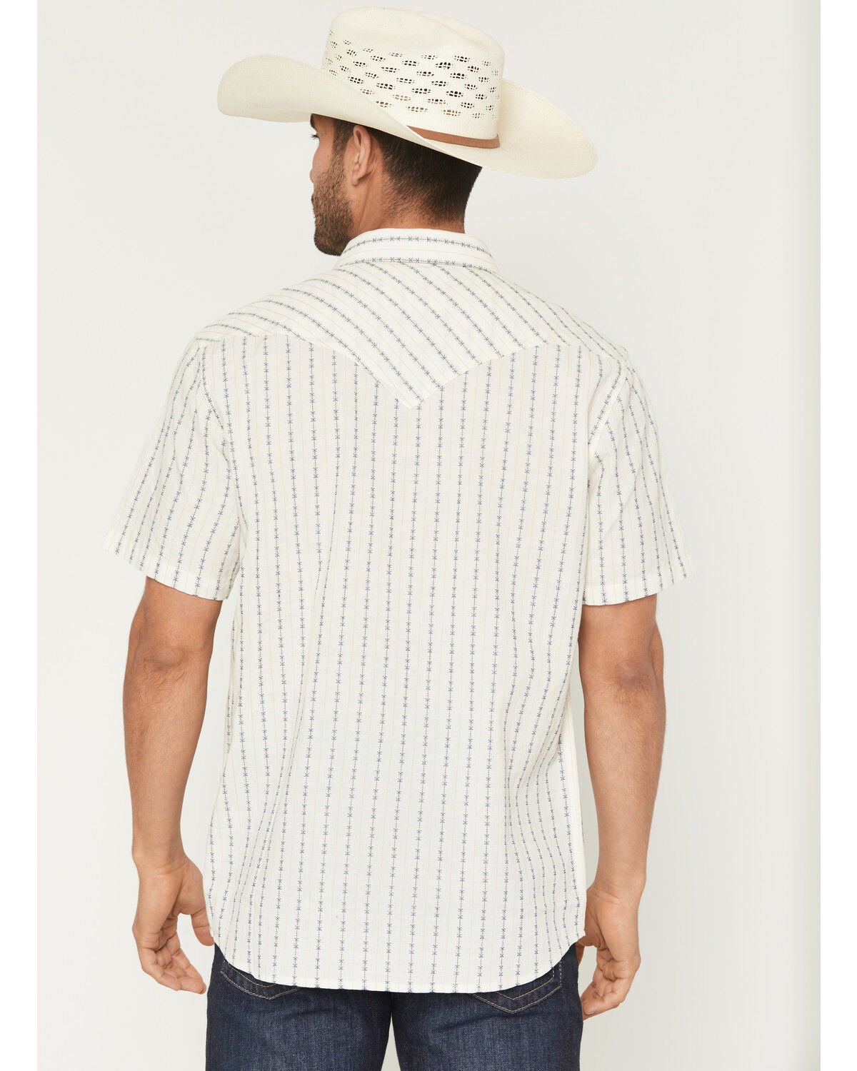 Image #4 - Moonshine Spirit&reg; Men's Happy Hour Striped Short Sleeve Snap Western Shirt, Ivory, hi-res