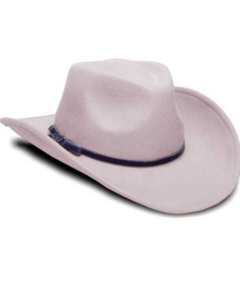 Nikki Beach Women's Riley Wool Felt Western Fedora Hat, Blue, hi-res