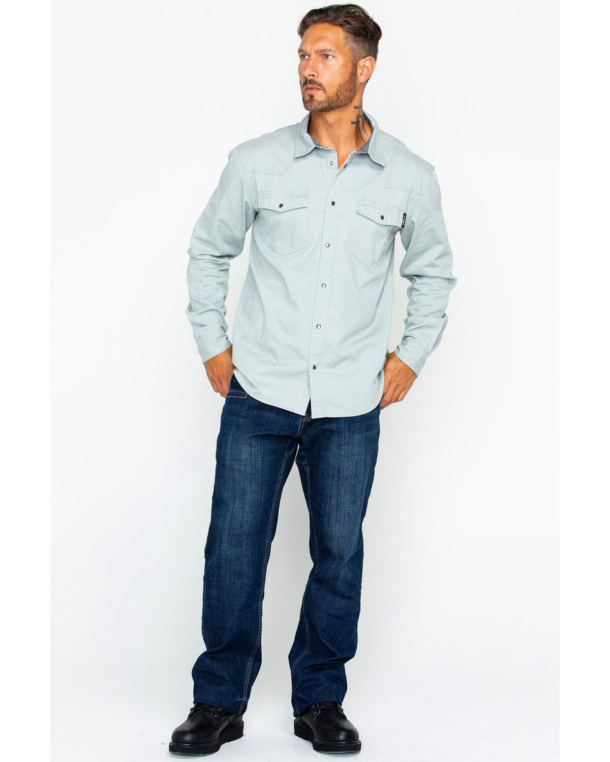 Hawx Men's Twill Snap Long Sleeve 
