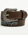 Image #1 - Shyanne Girls' Alina Floral Embroidered Belt, Dark Brown, hi-res
