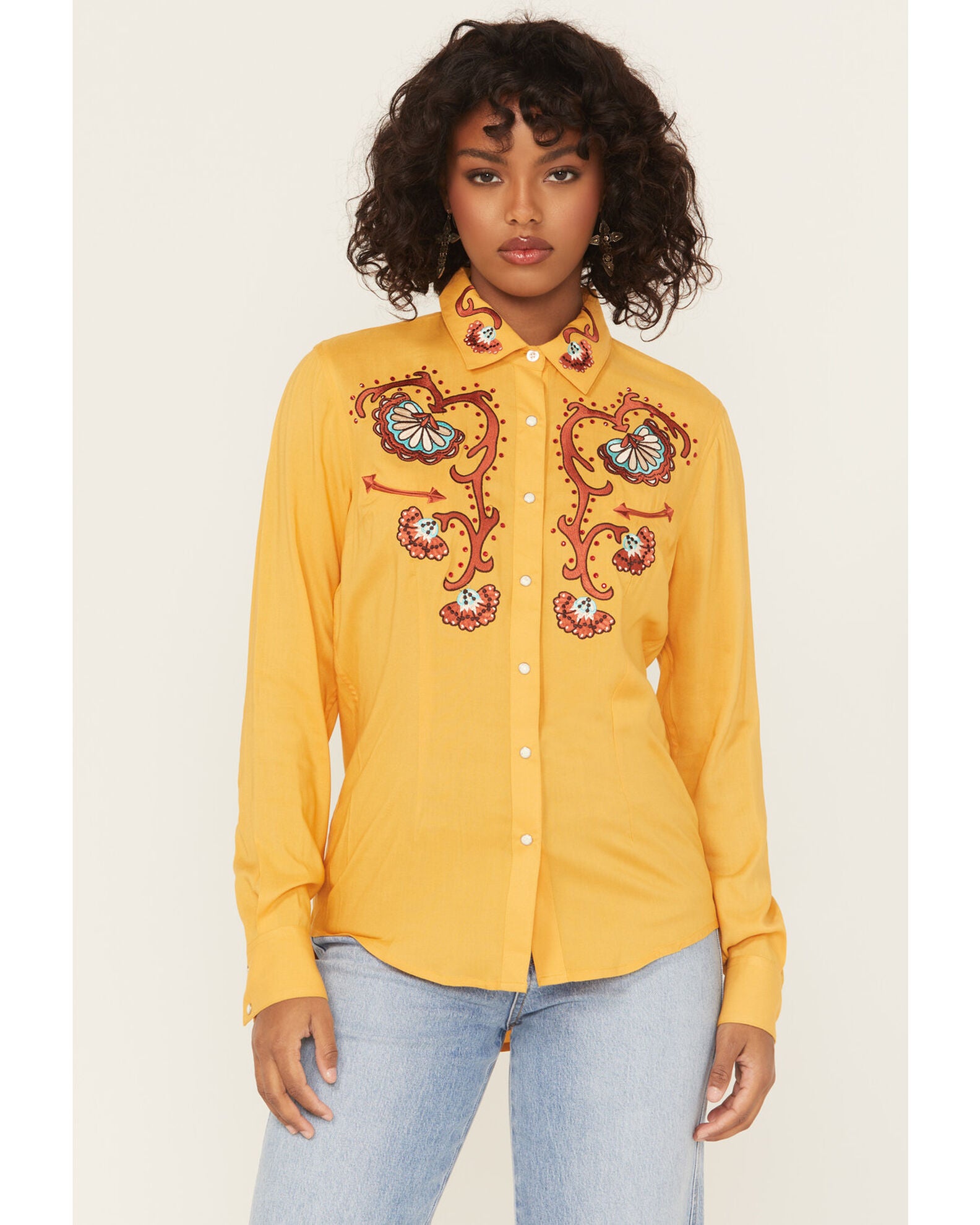 Women's Retro Western Puff Sleeve Casual Shirt