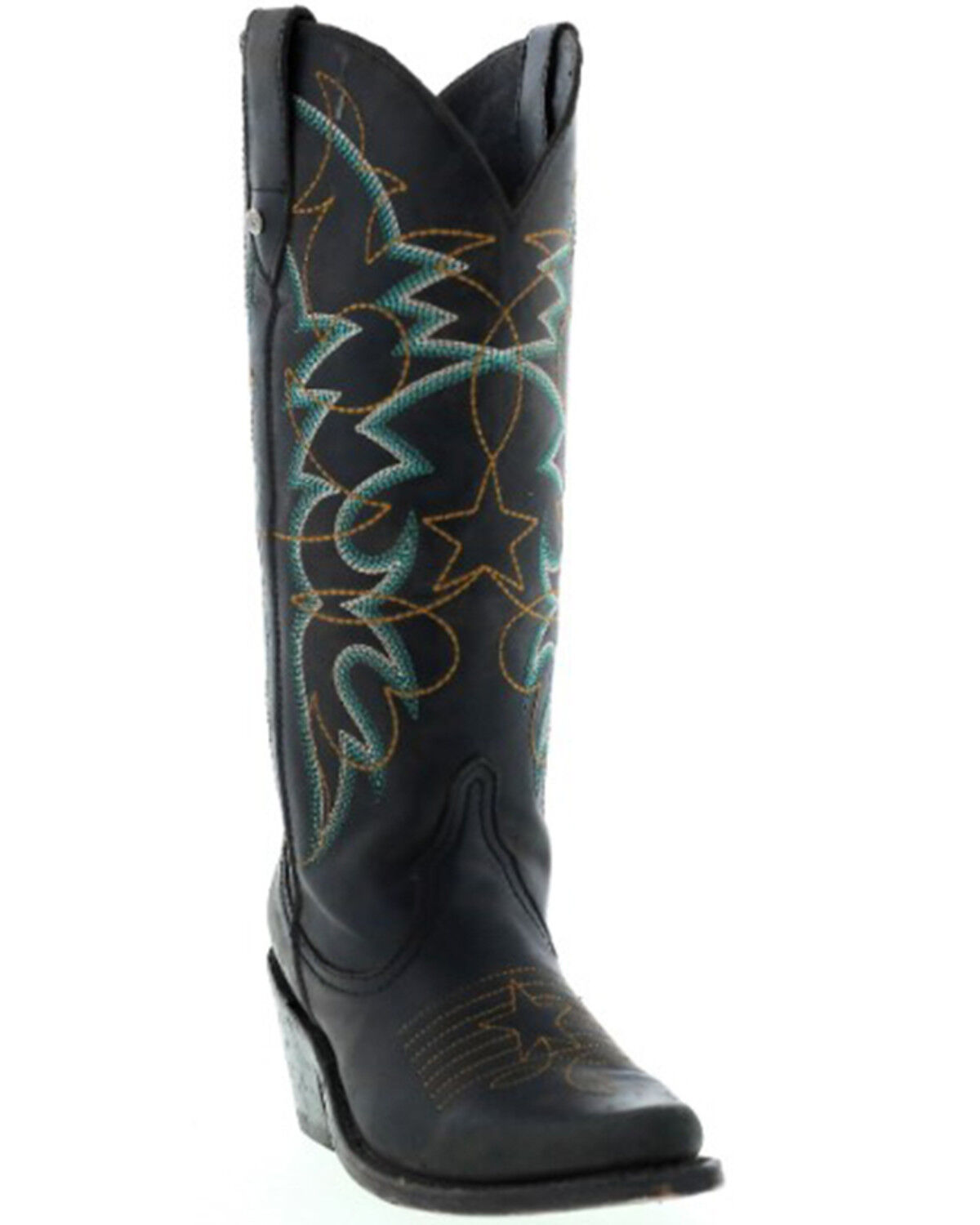 Image #1 - Botas Caborca for Liberty Black Women's Amelia Star Stitched Western Boots - Snip Toe, Black, hi-res