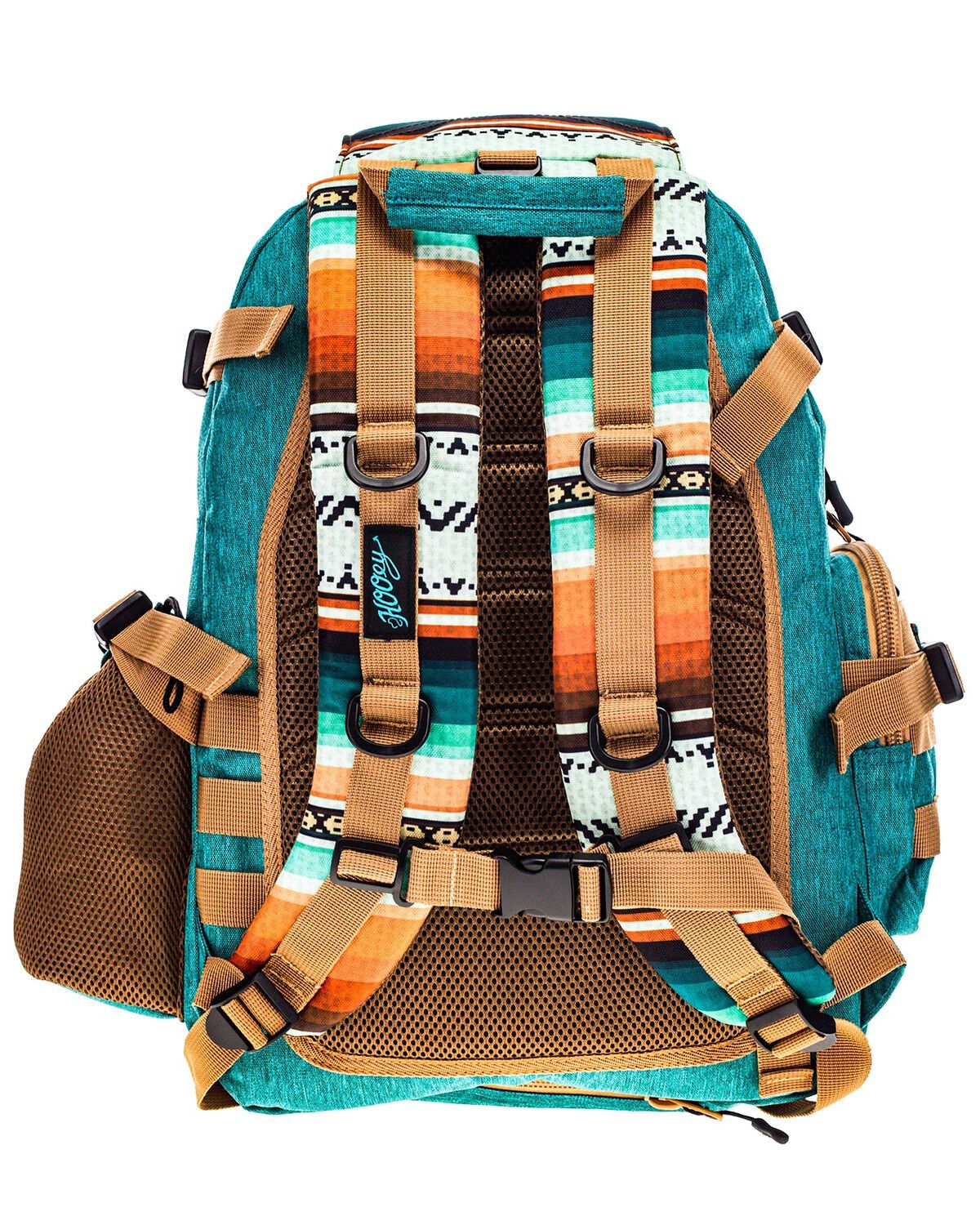 Image #2 - Hooey Mule Serape Striped Backpack, Turquoise, hi-res