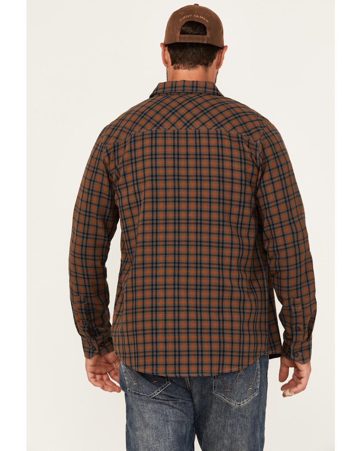 Image #4 - Brothers and Sons Men's Westley Plaid Print Button-Down Western Shirt, Dark Grey, hi-res