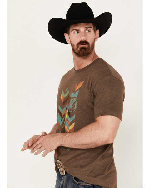 Image #2 - RANK 45® Men's Chevron Short Sleeve Graphic T-Shirt, Chocolate, hi-res